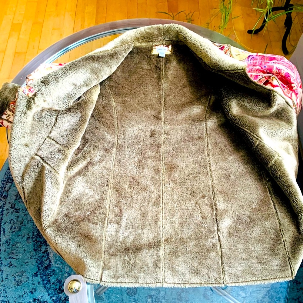 Chico’s Multi-Pattern & Color Boho Faux Fur Coat - image 8